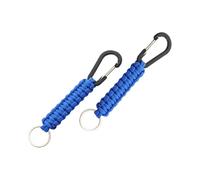 CGEAMDY 2 PCS Paracord Keychain, Paracord Key Chain Key Lanyard, Paracord Keyring with Hook Carabiner Clips, Keyring Braided Kit for Camping Hiking, Men Woman Lanyard Keyring(Blue)