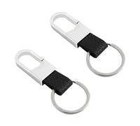 CGEAMDY 2 Pieces Car Key Chain Ring, Leather Keychains, Car Charm Anti-Lost Keychain, Multifunctional Cars Accessories Sophisticated Key Ring, Car Keychain for Men and Women(Black)