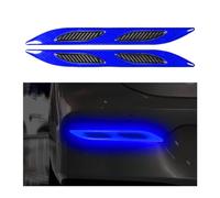 CGEAMDY 2 Pieces Car Reflective Stickers, Anti-Collision Safety Warning Protective Strip, 3D Carbon Fiber Night Visibility Decals for Car Door, Anti-Scratch Trim Films Universal(Blue)