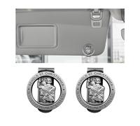 CGEAMDY 2 Pieces Car Visor Bless Driving Safety Clip, St. Christopher Guardian Angel Sun Visor Clip, Round St Christopher Badge Visor Bless Driving Safety Clip, Car Travel Protection(Silver)