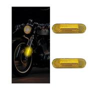 CGEAMDY 2 Pieces Motorbike Cat's Eye Reflectors, Reflective Rear Reflector Self Adhesive, Reflector Self Adhesive Safety Waterproof Stick on Driveway, For Trailer(Yellow 76.8x29x13mm)