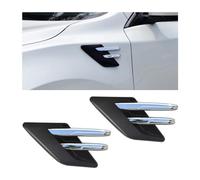 CGEAMDY 2Pcs Auto Side Mesh Vent, Car Side Air Flow Grille, Fender Intake Grille Trim, Exterior Hood Scoop Decorative Cover, Car Intake Decorative Scoop Bonnet Vent Hood Cover(Black/Electroplated)