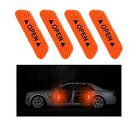 CGEAMDY 4 PCS Car Door Open Warning Reflective Stickers, Night Visibility Auto Safety Prompt Decals, Anti-Collision Protective Strip, Car Accessories Universal for Car, Truck, SUV, Van(Orange)