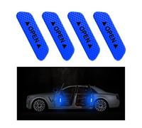 CGEAMDY 4 PCS Car Door Open Warning Reflective Stickers, Night Visibility Auto Safety Prompt Decals, Anti-Collision Protective Strip, Car Accessories Universal for Car, Truck, SUV, Van(Blue)