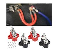 CGEAMDY 4 Pieces Bus Bar Terminal Block, Battery Power Universal Distribution Terminal Block 12/48v, M8 Connector Bolt Battery Terminal Blocks, Heavy Duty Stainless Steel Stud for Auto Truck RV Boat