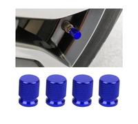 CGEAMDY 4 Pieces Car Tire Valve Stem Caps, Tyre Valve Caps Fine Mesh, Aluminum Alloy Heavy Duty Stem Covers, Dust Proof Corrosion Resistant Tire Valve Cap Set, Car Exterior Accessories(Blue)