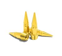 CGEAMDY 4PCS 60mm Spiked Aluminum Stem Valve Caps, Auto Universal Inflate Tire Valve Covers, Dustproof Metal Tire Wheel Stem Caps for Cars, SUVs, Trucks Bicycles and Motorcycles (Gold)
