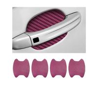 CGEAMDY 4PCS Car Door Handle Protectors - Universal Carbon Fiber Anti-Scratches Auto Door Protective Film, Side Paint Cover Guard Stickers Fit for Most Car Handles (Wine Red)