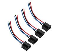 CGEAMDY 4Pcs H4 Headlight Sockets, Female Wire Connector, Pigtail Wiring Harness Socket, Headlight Bulb Lamp Holder Wiring Pigtail Adapter, 3 Wire Way Auto Waterproof Electrical Plugs