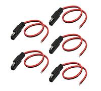 CGEAMDY 5 Pcs 14AWG 0.3m SAE Car Battery Connector Cable, Automotive Battery Extension Cable, Single Plug Quick Disconnect Harness, Solar Panel Cable, Universal for Car Motorbike Tractor Boat