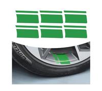 CGEAMDY 6 Pcs Car Wheel Rim Reflective Stickers, Rim Decals for Bumper Fender Accessories, Automotive Decoration Stripe Stickers for Wheels Tire Rim, Safety Automotive Exterior Accessories(Green)