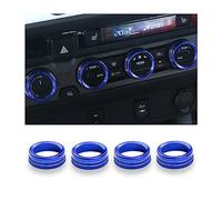 CGEAMDY A/C Vent Accessorie - 4PCS Auto Knobs with CD Button, Fits Tacoma and More (Blue)