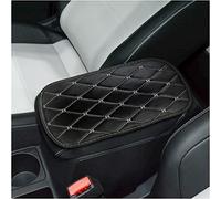 CGEAMDY Auto Center Console Pad, PU Leather Car Center Console Box Cushion, Non Slip Soft Armrest Seat Box Cover, Waterproof Vehicle Armrest Protector, Car Accessories for SUV, Truck (Black-Beige)