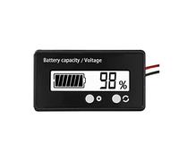 CGEAMDY Battery Meter, DC 12V 24V 36V 48V Battery Capacity Indicator with Alarm, Lead Acid and Lithium Ion Voltage Monitor Indicator, Suitable for Car, Golf Cart, RV, Marine(White)
