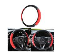 CGEAMDY Bling Soft Leather Steering Wheel Cover, Colorful Rhinestones Auto Elastic Steering Wheel Protector, Sparkly Crystal Diamond for Women Girls, Car Interior Accessories for Most Cars (Red)