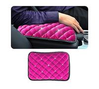 CGEAMDY Car Armrest Cover, Bling Diamond Auto Center Console Pad, Soft Seat Box Protector, Plush Cushion for Arm Rest, Vehicle Interior Protection Accessories, Universal Fit Truck SUV(Rose)