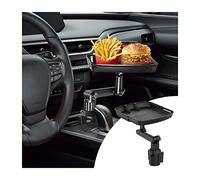 CGEAMDY Car Cup Holder Tray Table, Cup Table Holder for Car Drink Holders Tray, 360º Adjustable with Rotating Arm Phone Slot, Non-Slip Stretchable Car Tray for Eating, Cup Table Holder for Car