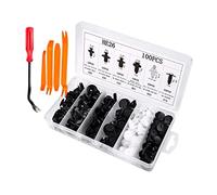 CGEAMDY Car Retainer Clips Fastener Remover, 100 PCS Car Push Retainer Clips Kit, 6 Most Popular Sizes Applications Auto Push Pin Rivets Set, Nylon Bumper Door Trim Panel Clips Replacement for Cars