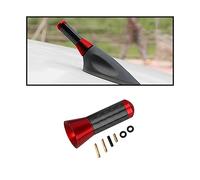 CGEAMDY Car Stubby Antenna, 3.5cm Universal Mini Antenna with Aluminum Alloy Threading, Replacement Accessory for Cars FM AM Radio Reception (Red)