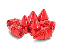 CGEAMDY Car Tire Valve Caps, Universal Aluminum Alloy Tire Trim Accessories, Dust Tire Covers, Dust Proof Valve Cover for Cars, SUVs and Motorcycles, Car Wheel & Tire Exterior Accessories (Red)