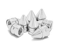 CGEAMDY Car Tire Valve Caps, Universal Aluminum Alloy Tire Trim Accessories, Dust Tire Covers, Dust Proof Valve Cover for Cars, SUVs and Motorcycles, Car Wheel & Tire Exterior Accessories (Silver)
