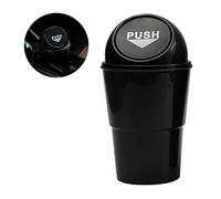 CGEAMDY Car Trash Can with Lid, Leakproof Mini Garbage Can for Automotive Cup Holder in Console, Small Plastic Waterproof Waste Storage Rubbish Bin for Office Home Bedroom, Car Accessories (Black)