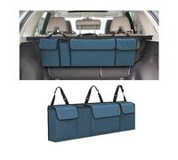 CGEAMDY Car Trunk Organizer, Backseat Hanging Organizer for SUV, Truck, MPV, Waterproof, Collapsible Cargo Storage Bag with 4 Pockets, Car Interior Accessories for Men and Women (Blue)