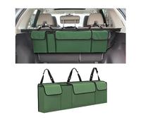 CGEAMDY Car Trunk Organizer, Backseat Hanging Organizer for SUV, Truck, MPV, Waterproof, Collapsible Cargo Storage Bag with 4 Pockets, Car Interior Accessories for Men and Women (Green)