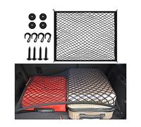 CGEAMDY Car Trunk Rear Cargo Net, Cargo Storage with 4 Hooks Screws and Hanging Buckles, Adjustable Height Elastic Universal Fit for Automotive, Van, SUV, Pickup