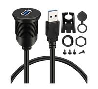 CGEAMDY Car USB 3.0 Flush Mount Cable, Dashboard Panel Dash Mount USB Port Socket Jack Plug, Water Resistant Connector Extension Wire Cord, for Truck Trailer Motorcycle SUVs Universal(1m)