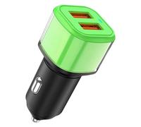 CGEAMDY Metal Car Charger Adapter, 60W Car Phone Fast Charging, QC 3.0 Car Adapter, Metal Cigarette Lighter USB Charger, Dual Port USB Cars Charger, Automotive Interior Decoration Accessories