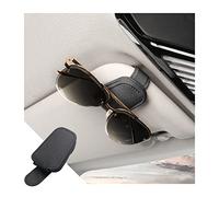 CGEAMDY Sunglasses Holder for Car Sun Visor, Auto Magnetic Leather Glasses Hanger Clip, Vehicle Universal Ticket Card Storage Clip Eyeglasses Mount, Multi Purpose Car Visor Accessories (Black)