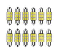 CGEAMDY Super Bright White Vehicle Interior Mini Bulbs Kit, 12 Pcs Car LED Lights, 5630 9SMD LED Replacement Bulbs for Car Truck Dome Map Door License Plate Courtesy Lights Bulbs (41mm)