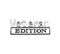 CGEAMDY Veteran Edition Car Emblem, 3D Car Metal Decals Exterior Truck Stickers, 3M Strong Adhesive Letter Stickers Fender Badge for Men, Door Decoration Auto Accessories for Car SUV(Silver-Black)