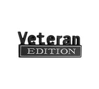 CGEAMDY Veteran Edition Car Emblem, 3D Car Metal Decals Exterior Truck Stickers, 3M Strong Adhesive Letter Stickers Fender Badge for Men, Door Decoration Auto Accessories for Car SUV(Black-White)