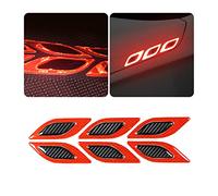 CGEMDY Car Reflective Stickers, 6Pcs Anti-Collision Safety Warning Protective Strip, 3D Carbon Fiber Night Visibility Decals for Car Door, Auto Anti-Scratch Trim Films Universal (Red)