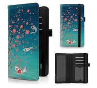 CGFGHHUY Check Book Cover for Personal Checkbook Green Sea Turtle Pattern Design PU Leather Checkbook Cover for Men Women with Card Slots & Pen Holder and Elastic Strap for Duplicate Checks, Cherry