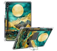 CGFGHHUY Clear Case for Samsung Galaxy Galaxy Tab S9 FE Plus 12.4 inch 2023 Slim Lightweight Kickstand Protective Transparent TPU Case with Pen Holder - Moon Mountain Art