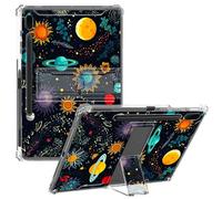 CGFGHHUY Clear Case for Samsung Galaxy Tab S7 FE 5G/S8 Plus/S7 Plus 2022/2021/2020 12.4 inch Slim Lightweight Kickstand Protective Transparent TPU Case with Pen Holder - Planet and Sunflower
