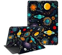 CGFGHHUY for Fire 7 Tablet Case 5th/7th/9th Generation 2015/2017/2019 Release 360 Degree Rotating Stand Protective Smart Cover with Auto Wake Sleep Tablet Case - Planet and Sunflower