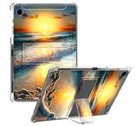 CGFGHHUY for iPad 9th Generation Case 2021 10.2 inch Clear Lightweight Kickstand Protective Transparent TPU Case with Pen Holder Tablet Cover for iPad 9th/8th/7th 2021/2020/2019,Sea and The Sunset
