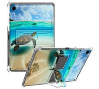 CGFGHHUY for iPad 9th Generation Case 2021 10.2 inch Clear Slim Lightweight Kickstand Protective Transparent TPU Case with Pen Holder Tablet Cover for iPad 9th/8th/7th 2021/2020/2019,Turtle in The Sea