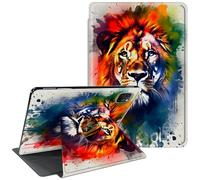 CGFGHHUY for iPad Air 5th/4th Generation Case 10.9 inch for iPad Pro 11 inch Case 2022/2021/2020 360 Degree Rotating Stand Protective Smart Cover with Auto Wake Sleep - Watercolour Cute Lion