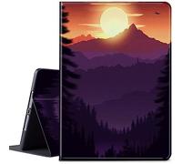CGFGHHUY for iPad Mini 6 Case 8.3 inch 2021 Release for iPad Mini 6th Generation Case Lightweight Protective PU Leather Smart Stand Cover with Auto Wake Sleep - Sunset and Mountains Forest