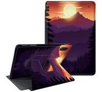 CGFGHHUY for iPad mini 6 Case for Mini 6th Generation Case 360 Degree Rotating Stand Protective Smart Cover with Auto Wake Sleep Cover for iPad mini 6th Gen 8.3 inch - Sunset and Mountains Forest