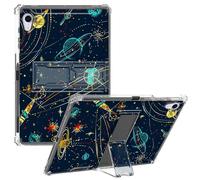 CGFGHHUY for iPad mini 6th Generation Case 8.6 inch Clear Slim Lightweight Kickstand Protective Transparent TPU Case with Pen Holder Tablet Cover for iPad mini 6 2021 - Planet Galaxy