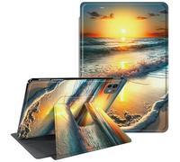 CGFGHHUY for iPad Pro 13 inch Case 2024 M4 with 360 Degree Rotating Stand Protective Smart Cover with Auto Wake Sleep Case for iPad Pro 13 inch 7th Generation 2024 - Sea and The Sunset