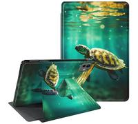 CGFGHHUY for iPad Pro 13 inch Case 2024 M4 with 360 Degree Rotating Stand Protective Smart Cover with Auto Wake Sleep Case for iPad Pro 13 inch 7th Generation 2024 - Turtles in The Sea