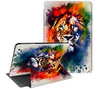 CGFGHHUY for Microsoft Surface Pro 9 Case 13 inch 360 Degree Rotating Stand Smart Cover with Auto Wake Sleep Tablet Case for Microsoft Surface Pro 9 2022 - Watercolour Cute Lion
