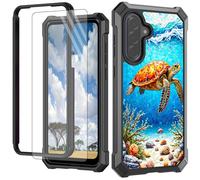 CGFGHHUY for Samsung Galaxy A17 5G Phone Case with Screen Protector Hard PC + Soft TPU Shock Proof Protective Phone Case for Samsung Galaxy A17 5G 6.7 inch 2025 - Turtles At Sea